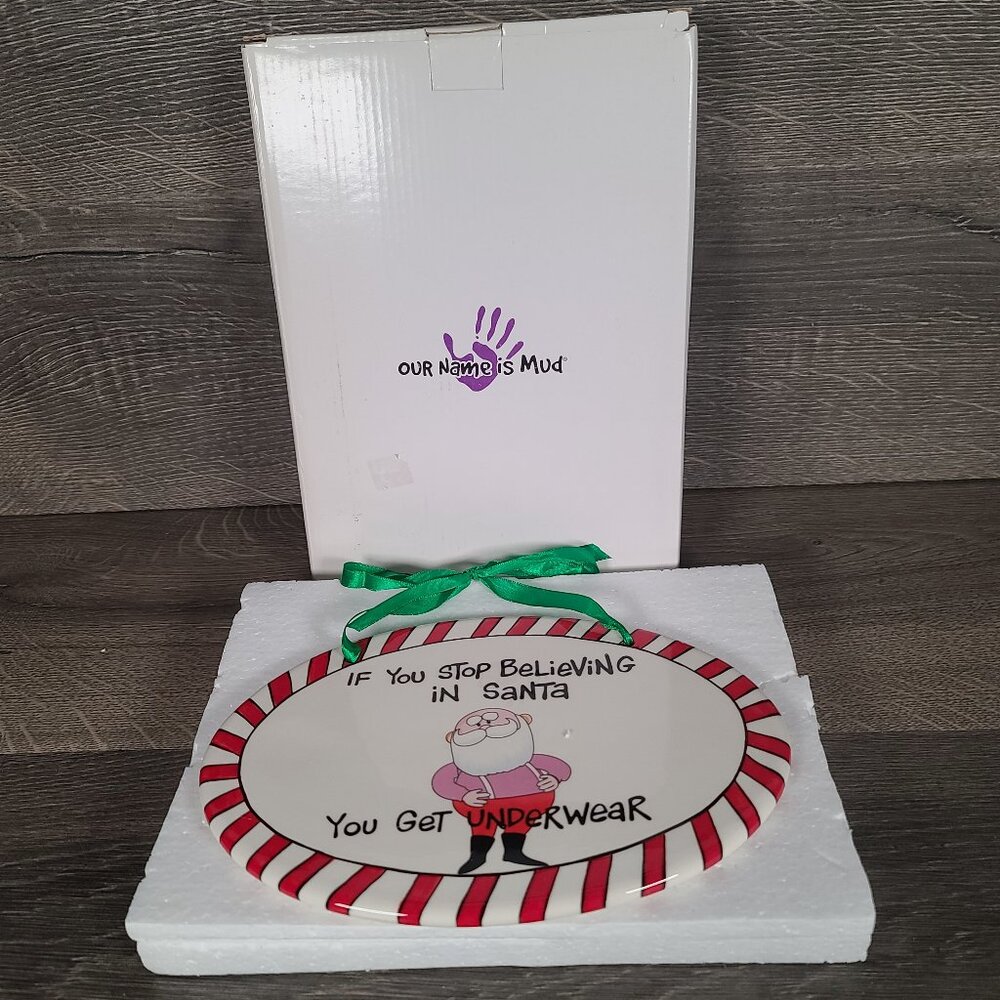 NIB Enesco Hand Painted Rudolph The Red Nose Reindeer Plaque